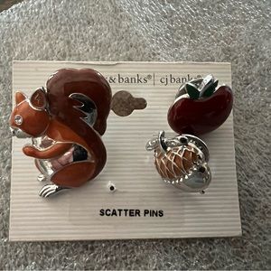 New Christopher & Banks Scatter Pins Autumn, Thanksgiving, Teachers 🍎🐿️
